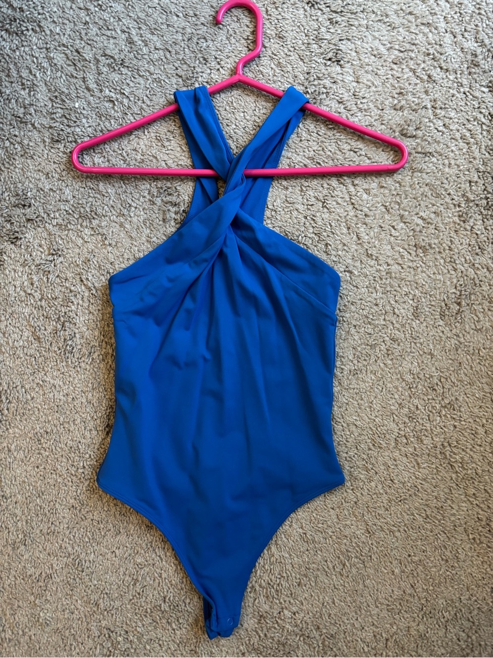 Aritzia Royal Blue Twist-Front Bodysuit